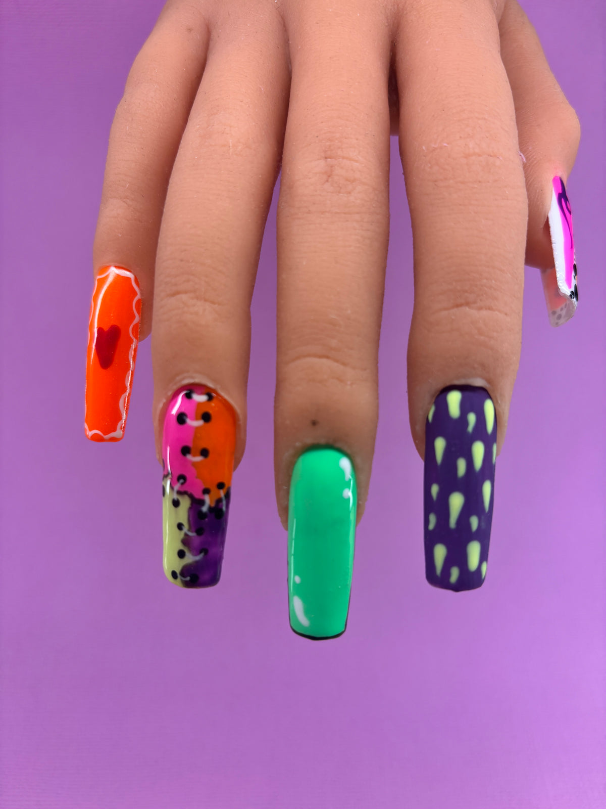 Mixin It Up | Colourful Handmade Press-On Nails