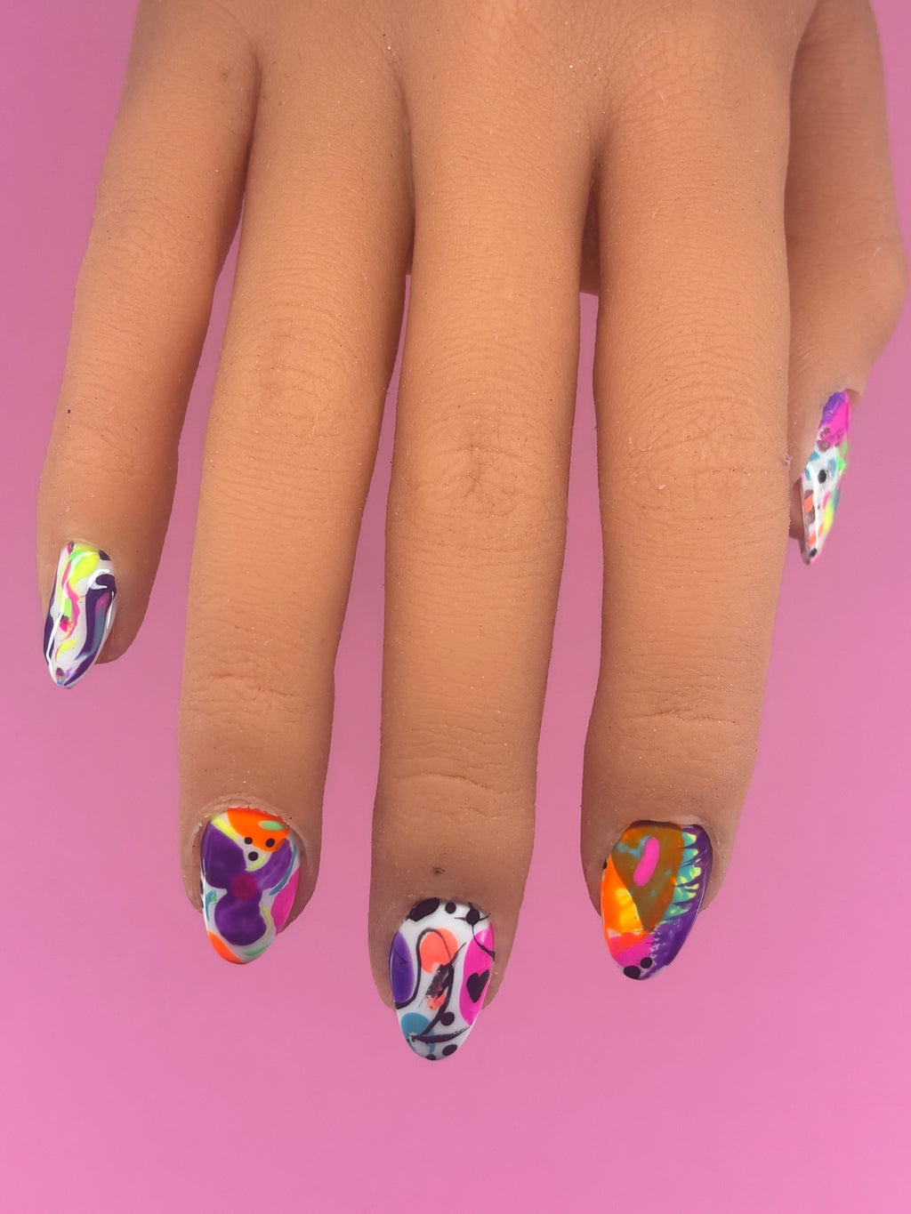 Retro Groove | Colourful Handmade Press-On Nails