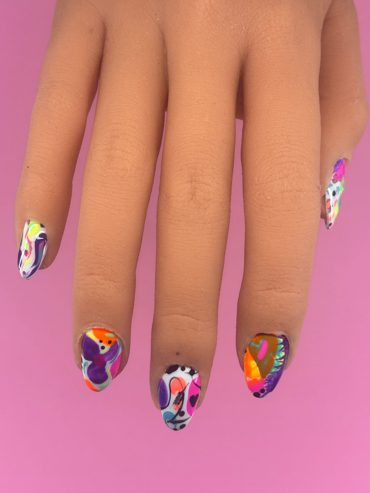 Retro Groove | Colourful Handmade Press-On Nails