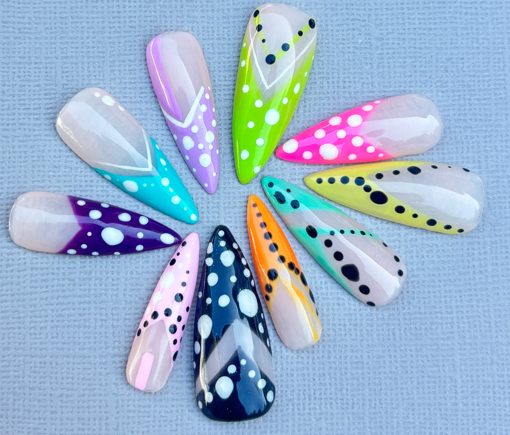 Soft Chaos | Colourful Handmade Press-On Nails