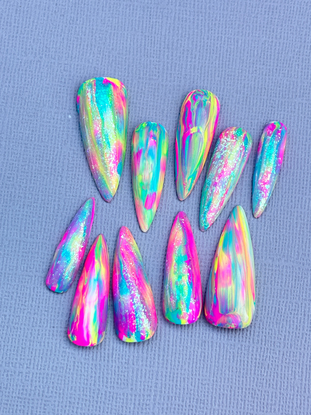 Neon Melt | Colourful Handmade Press-On Nails