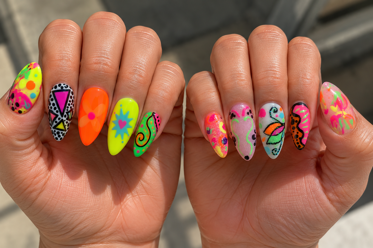 Pixel Pop | Colourful Handmade Press-On Nails