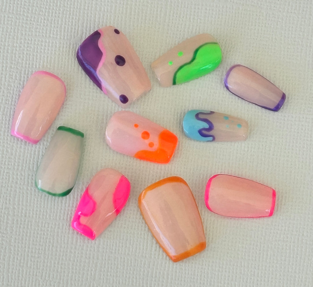 Low Key Loud handmade press-on nail set by Kolor Me Clawz